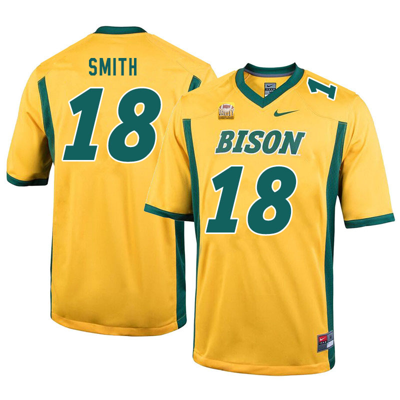 Men #18 Cam Smith North Dakota State Bison College Football Jerseys Sale-Yellow - Click Image to Close